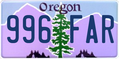 OR license plate 996FAR