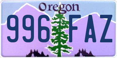 OR license plate 996FAZ