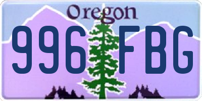 OR license plate 996FBG