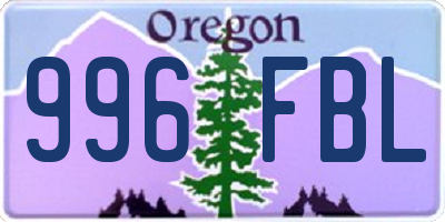 OR license plate 996FBL