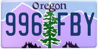 OR license plate 996FBY