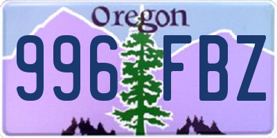 OR license plate 996FBZ