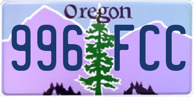 OR license plate 996FCC