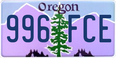 OR license plate 996FCE