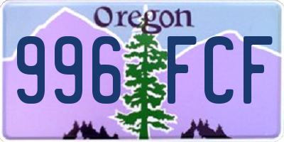 OR license plate 996FCF