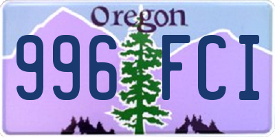 OR license plate 996FCI