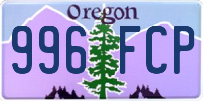 OR license plate 996FCP