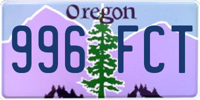 OR license plate 996FCT