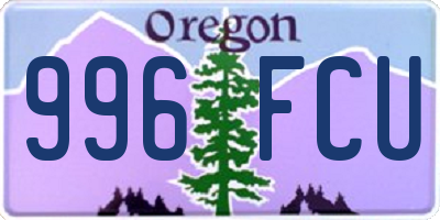 OR license plate 996FCU