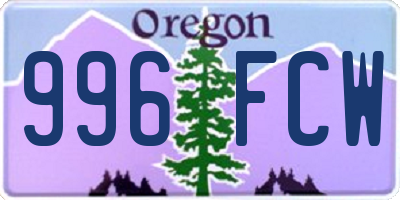 OR license plate 996FCW