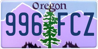 OR license plate 996FCZ