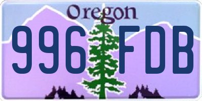 OR license plate 996FDB