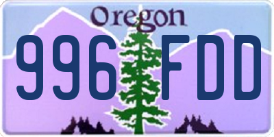 OR license plate 996FDD