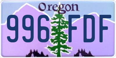 OR license plate 996FDF