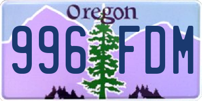 OR license plate 996FDM