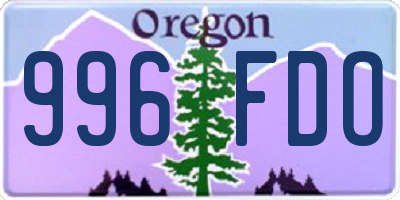 OR license plate 996FDO