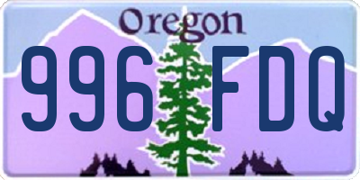 OR license plate 996FDQ