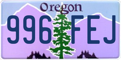 OR license plate 996FEJ