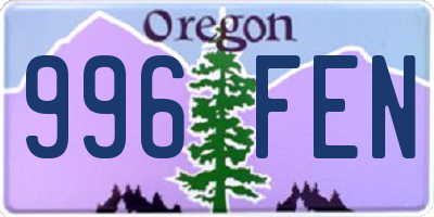 OR license plate 996FEN