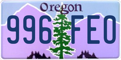 OR license plate 996FEO