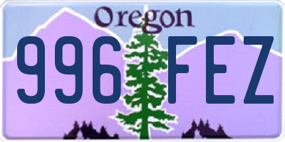 OR license plate 996FEZ