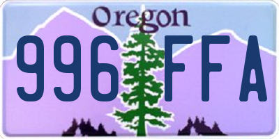 OR license plate 996FFA