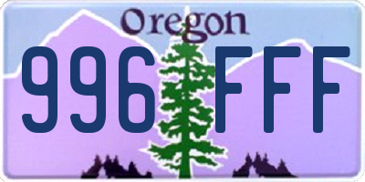 OR license plate 996FFF