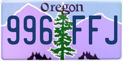 OR license plate 996FFJ