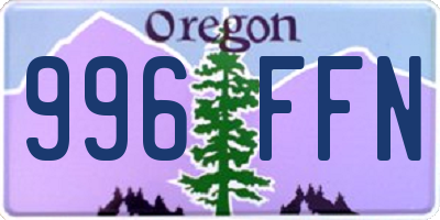 OR license plate 996FFN