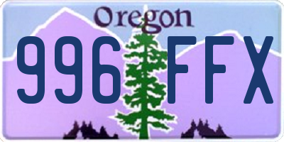 OR license plate 996FFX