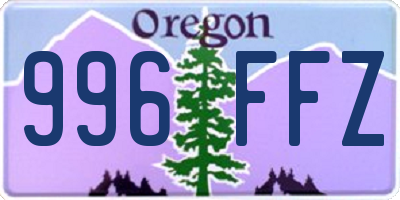 OR license plate 996FFZ