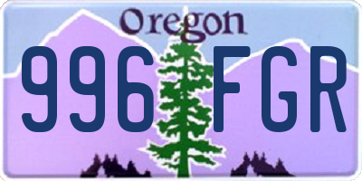 OR license plate 996FGR