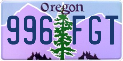 OR license plate 996FGT