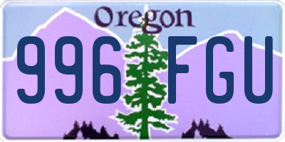 OR license plate 996FGU