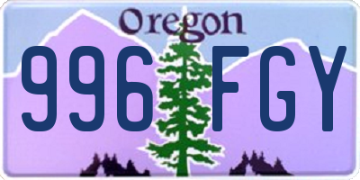 OR license plate 996FGY
