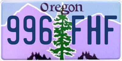 OR license plate 996FHF