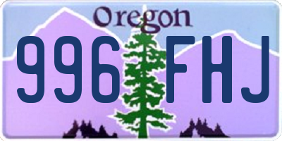 OR license plate 996FHJ