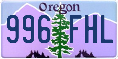 OR license plate 996FHL