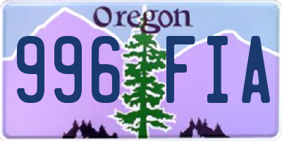 OR license plate 996FIA
