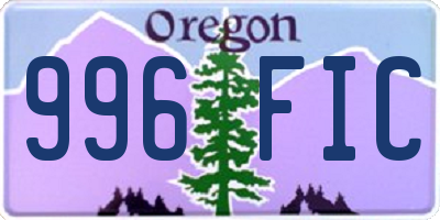 OR license plate 996FIC