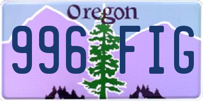 OR license plate 996FIG