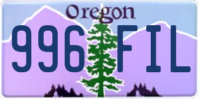 OR license plate 996FIL