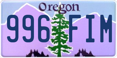 OR license plate 996FIM