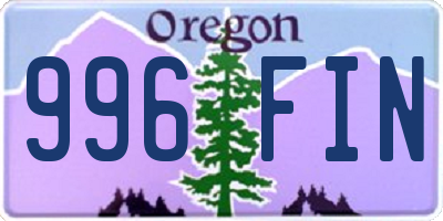 OR license plate 996FIN