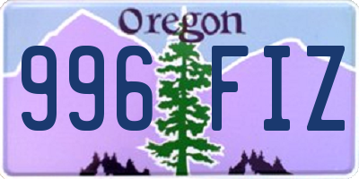 OR license plate 996FIZ