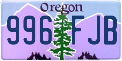OR license plate 996FJB