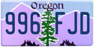 OR license plate 996FJD