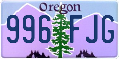OR license plate 996FJG