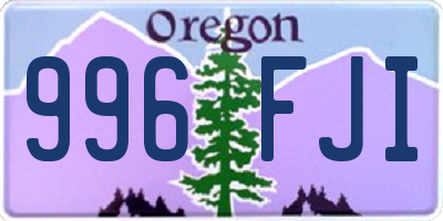 OR license plate 996FJI