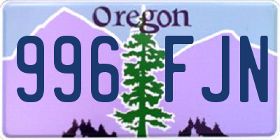 OR license plate 996FJN